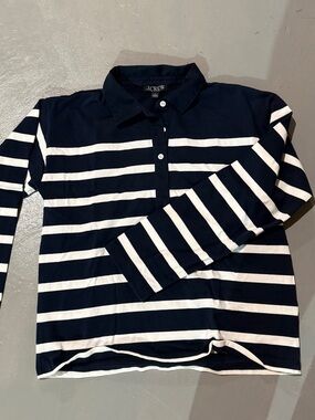 J.Crew Navy & White Striped rugby Shirt